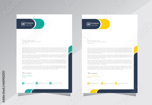 corporate modern business letterhead design template with yellow and blue colors. creative modern letterhead design template for your project. letter head, letterhead, business letterhead design.