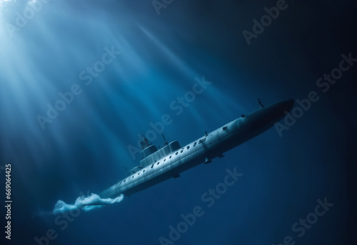 vintage war submarine diving