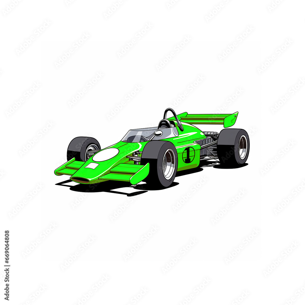 car racing on white background 
