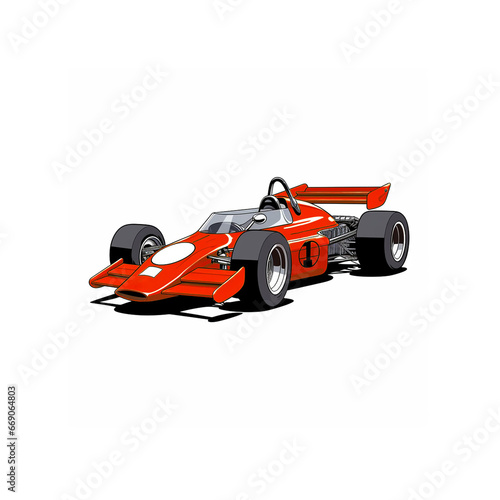 race car racing on white background