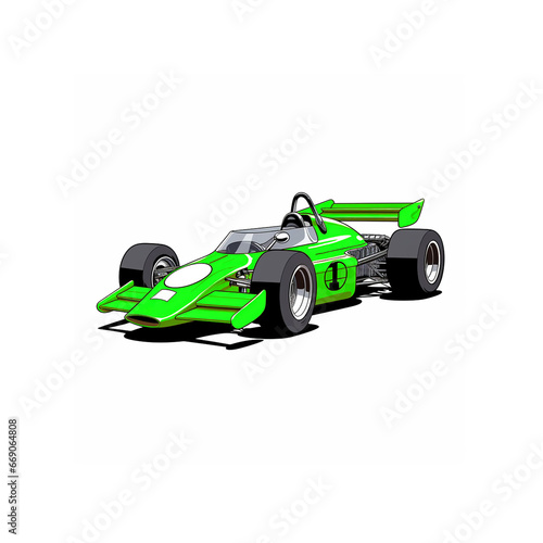 car racing on white background 