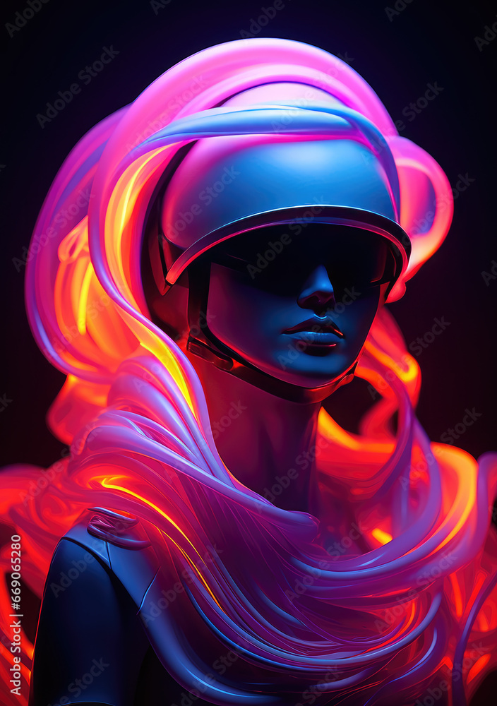 Neon Mirage: A Neon Abstraction Poster Illuminating the Silent Dialogue Between Light and Shadow, Crafted by Generative AI Neon Mirage: A Neon Abstraction Poster Illuminating the Silent Dialogue Between Light and Shadow, Crafted by Generative AI