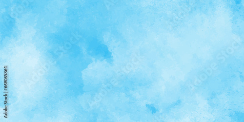 Abstract blurry defocused and grainy blue sky shades Watercolor background,Classic hand painted Blue watercolor background for design.