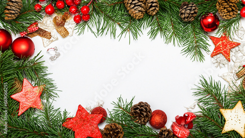 Christmas card with decorations - Christmas and New Year's Eve