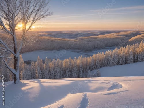 Winter Wonderland Unveiled: Journey into the Sunlit Magic of Snowy Scenery! © 47Media