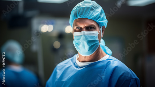 A close-up shot of a surgeon at the table