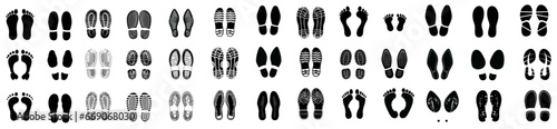 Different human footprints icon. Vector illustration photo