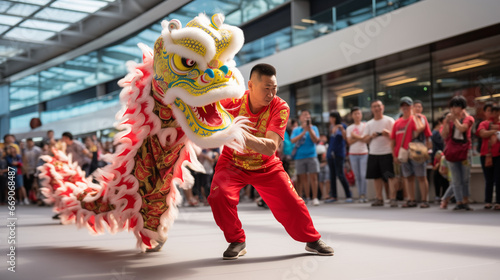 Year of the Dragon: Colorful Lion Dance in China photo