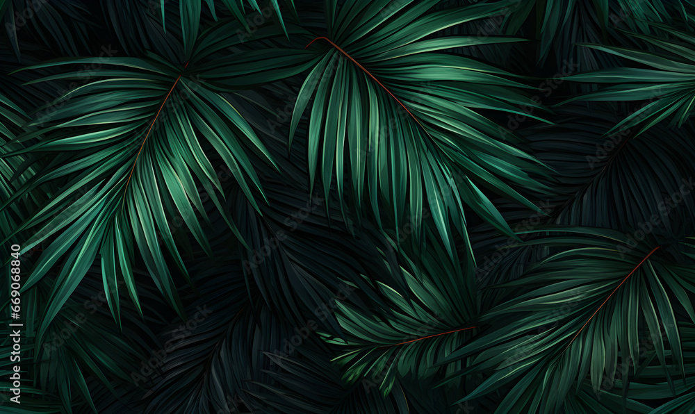 palm leaves border ai generative palm leaves border ai generative