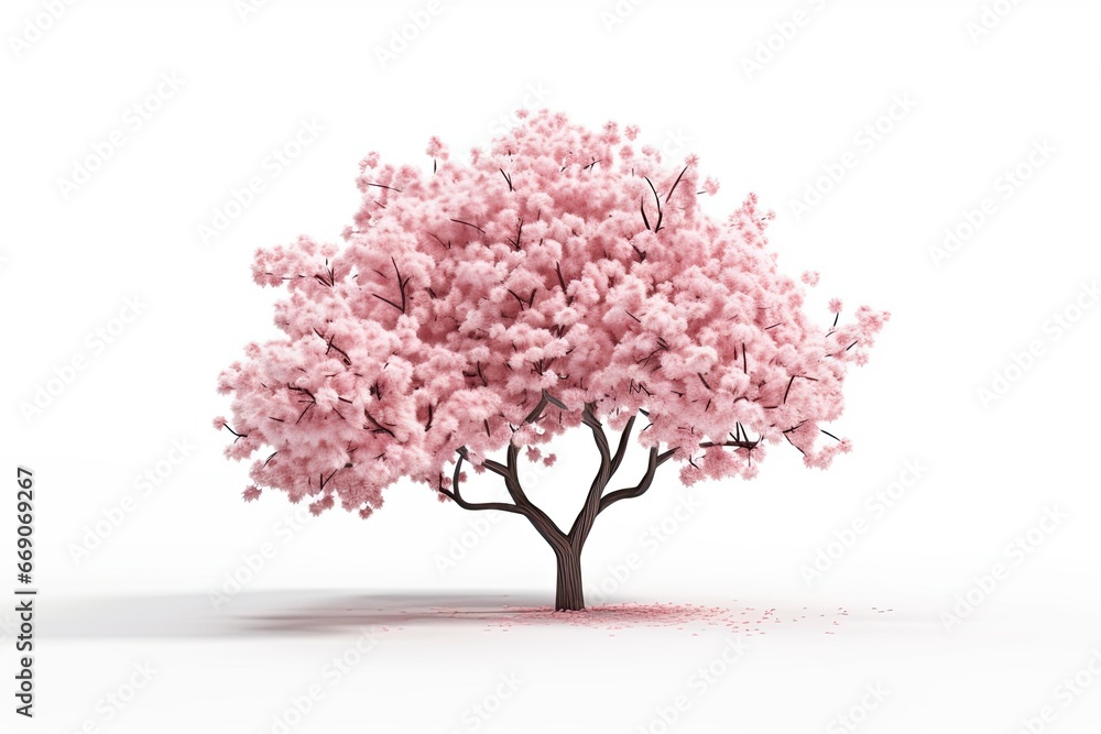 3d Cherry Blossom Tree Isolated Background