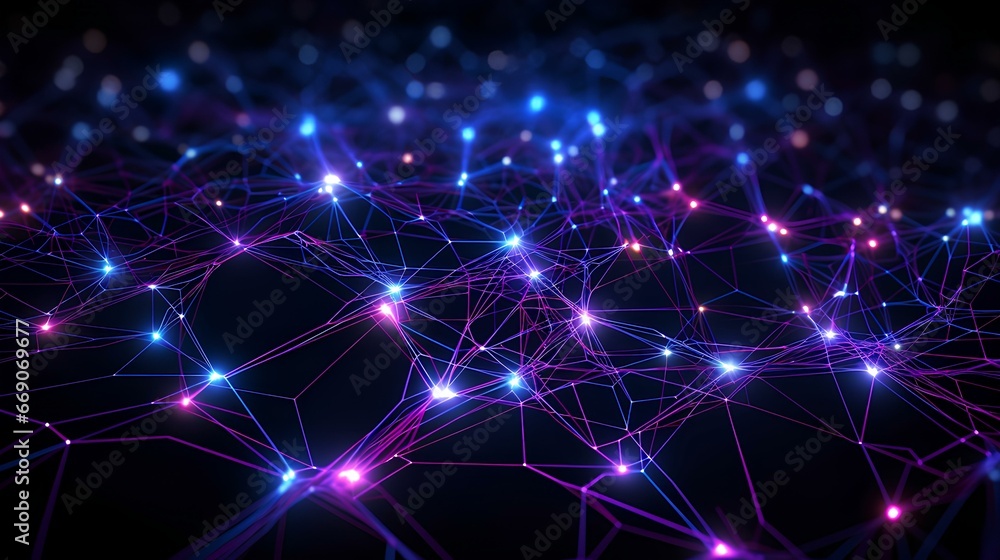 Futuristic rendering of a neon neural network. Pixel art, hyper detailed design wallpaper. generative AI Futuristic rendering of a neon neural network. Pixel art, hyper detailed design wallpaper. generative AI