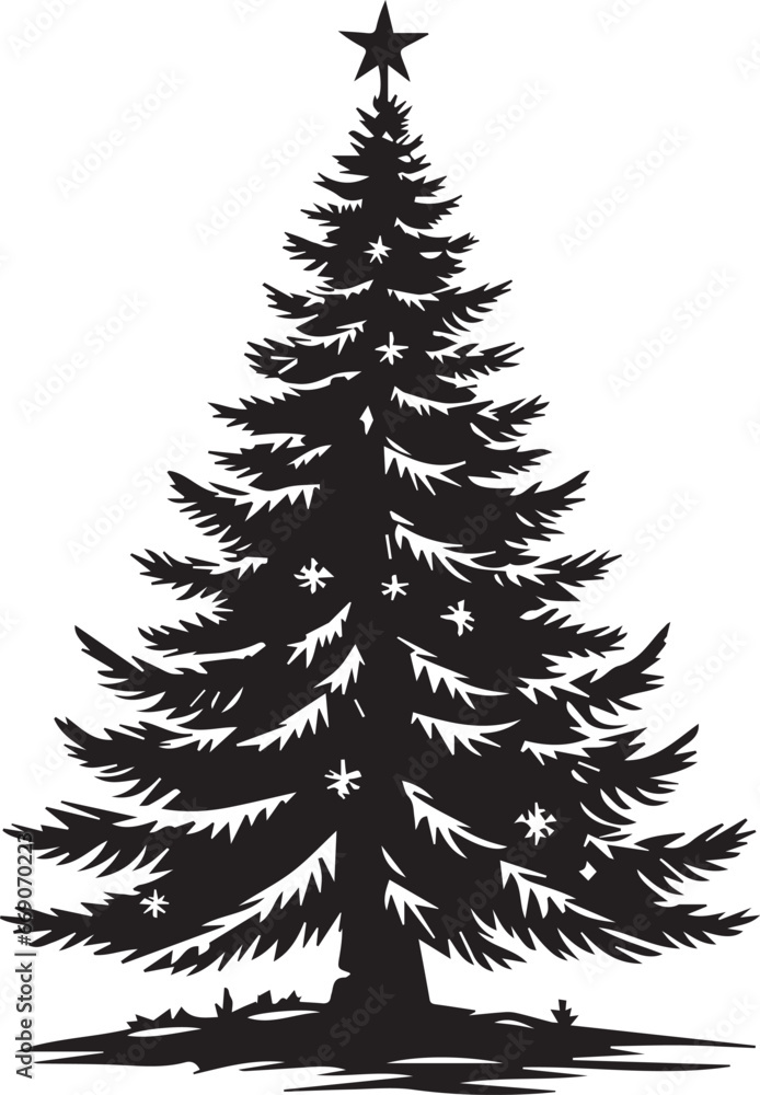 Obraz premium christmas tree EPS, christmas tree Silhouette, christmas tree Vector, christmas tree Cut File, christmas tree Vector 