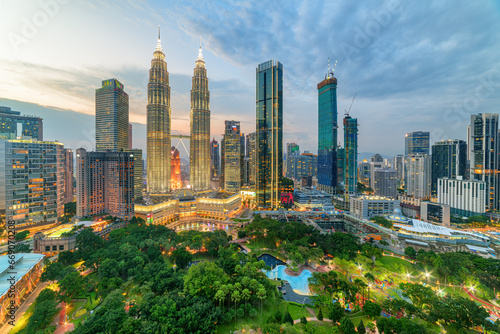 The KLCC Park and the Petronas Twin Towers, Kuala Lumpur