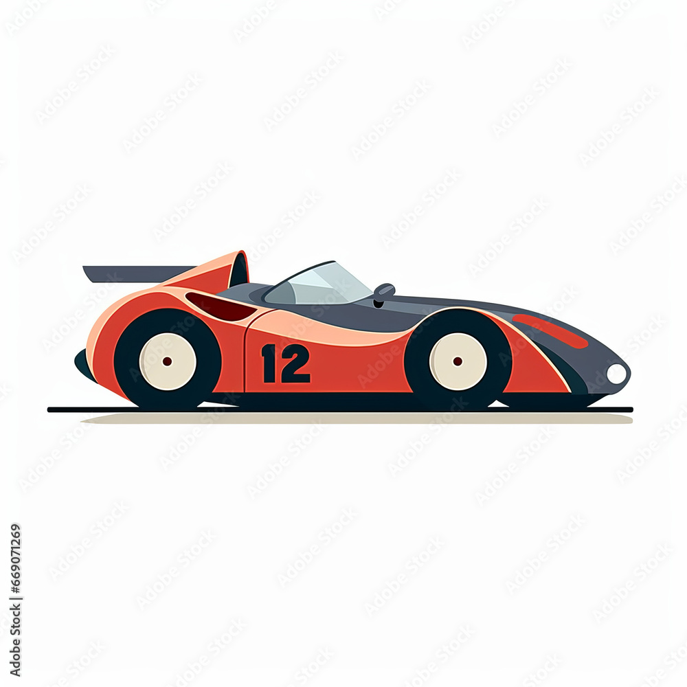 Kids Birthday Race Car Illustration Kids Birthday Race Car Illustration