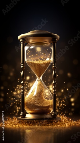 An hourglass glowing softly, symbolising the passing of time, Generative AI © AIExplosion