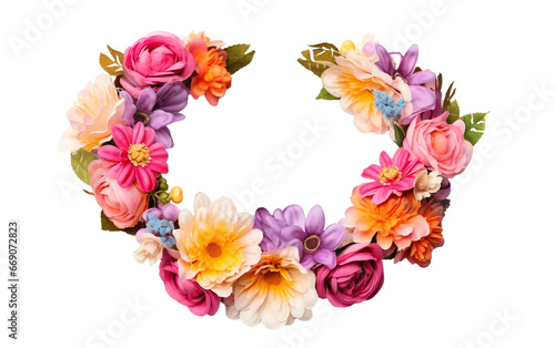 Colorful Floral Wreath Headband: A Whimsical Garden on Your Head on a Transparent Background © Saad