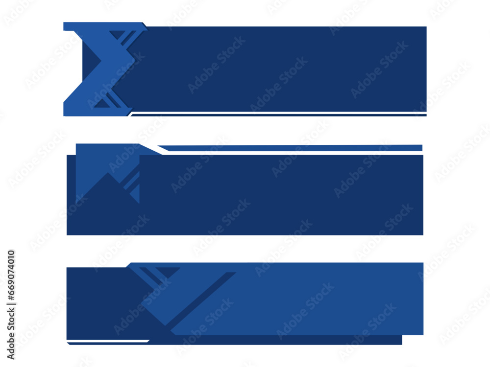 Set of blue banner, sign or label isolated on white background vector illustration. Set of blue banner, sign or label isolated on white background vector illustration.