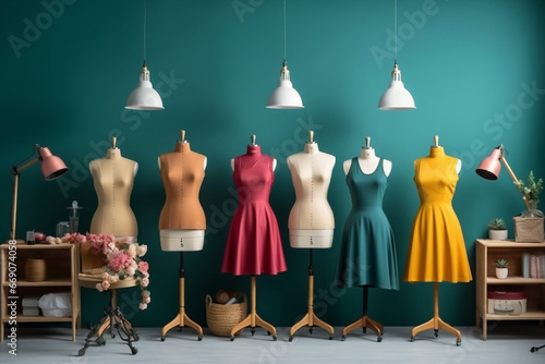 Mannequin shopping business retail clothes design sale dress boutique fashionable store