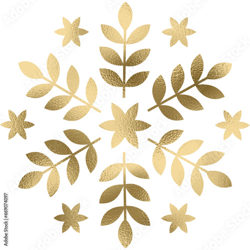 goldene Schneeflocke mit transparentem Hintergrund 