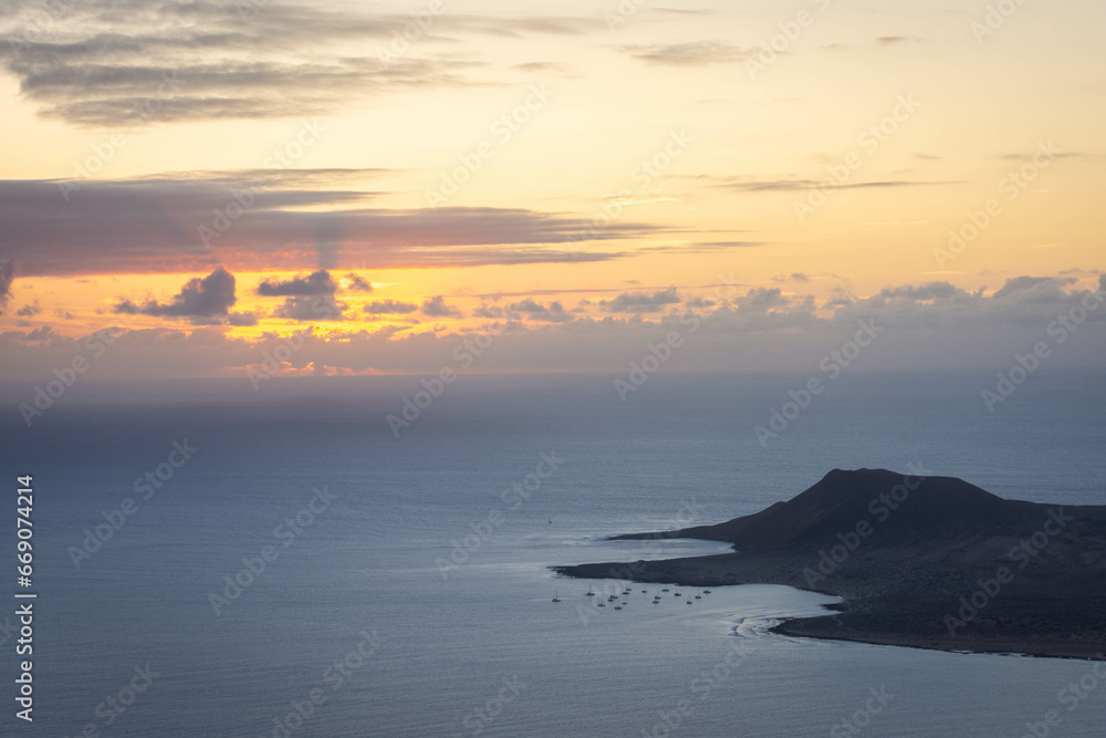 sunset over the sea at Lanzarote