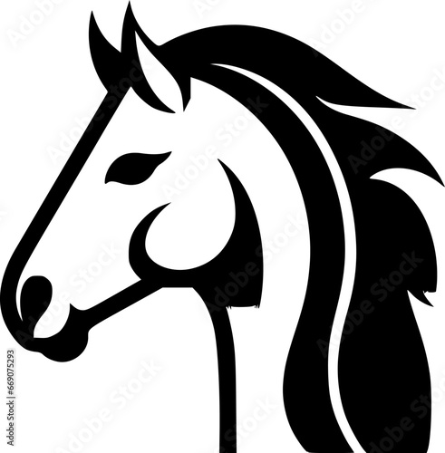 Horse - Minimalist and Flat Logo - Vector illustration