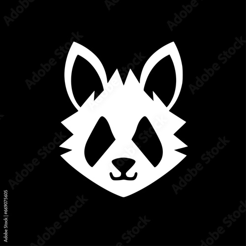 Panda - Black and White Isolated Icon - Vector illustration