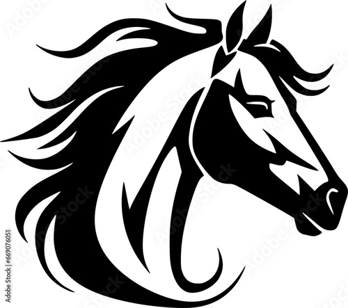 Horse - Minimalist and Flat Logo - Vector illustration
