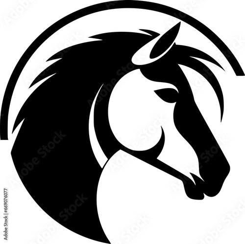 Horse - Minimalist and Flat Logo - Vector illustration