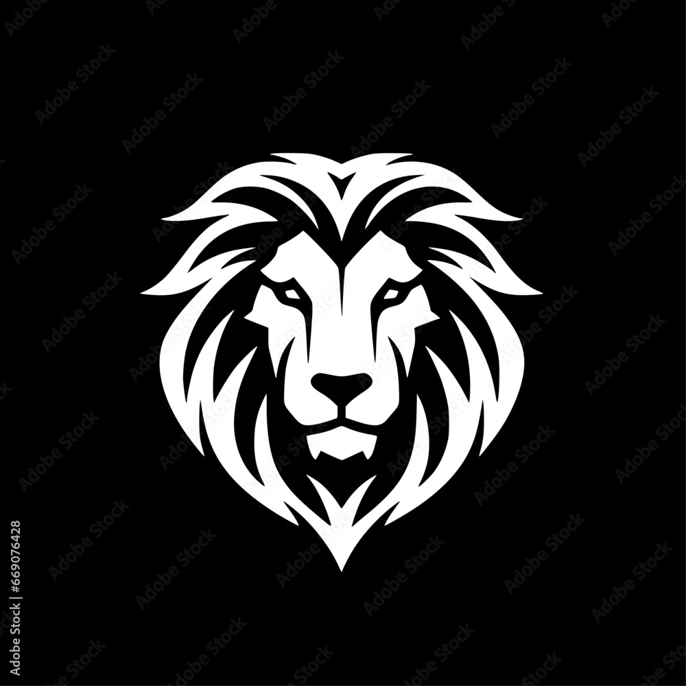 Fototapeta premium Lion | Black and White Vector illustration