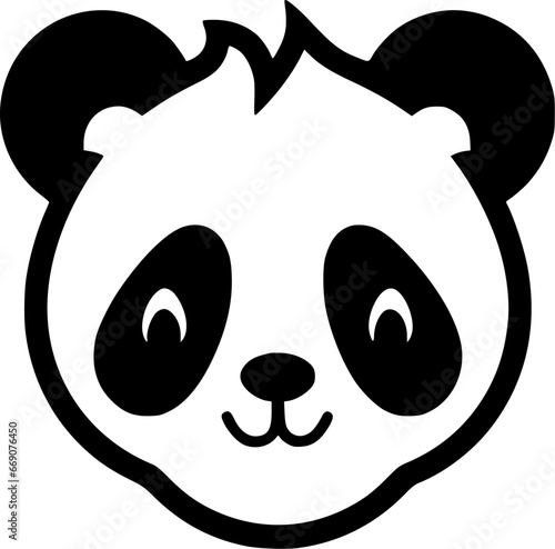 Panda | Minimalist and Simple Silhouette - Vector illustration