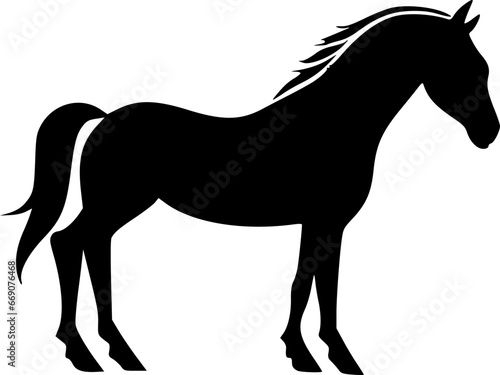 Horse | Black and White Vector illustration