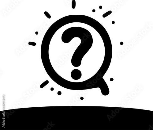Question | Minimalist and Simple Silhouette - Vector illustration