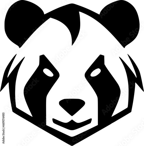 Panda - Black and White Isolated Icon - Vector illustration