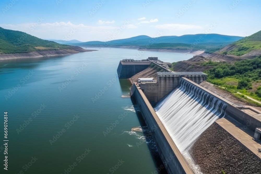 Water dam aerial view Water dam aerial view