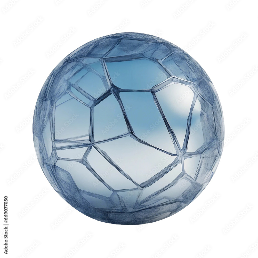 Naklejka premium Blue sphere on transparent background.