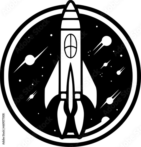 Rocket - Minimalist and Flat Logo - Vector illustration