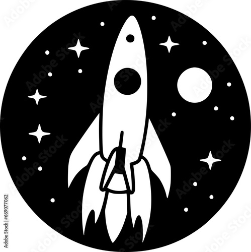 Rocket - Minimalist and Flat Logo - Vector illustration