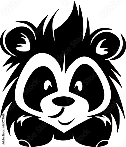 Panda - Black and White Isolated Icon - Vector illustration