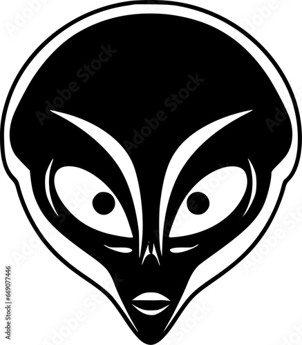 Alien | Black and White Vector illustration