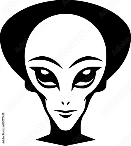 Alien | Minimalist and Simple Silhouette - Vector illustration