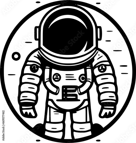 Astronaut | Minimalist and Simple Silhouette - Vector illustration