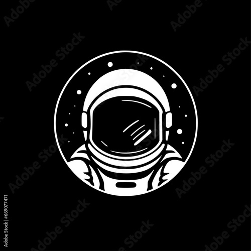 Astronaut | Black and White Vector illustration