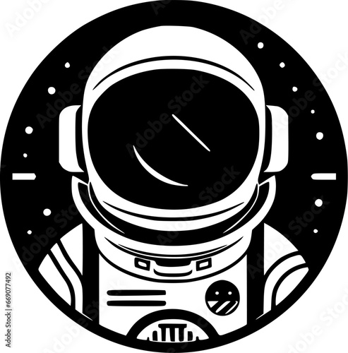 Astronaut | Black and White Vector illustration