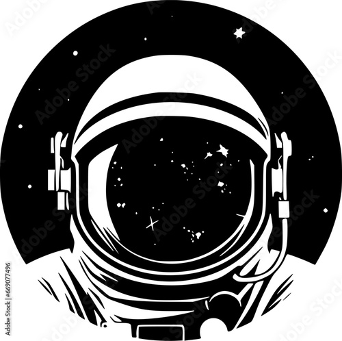 Astronaut | Black and White Vector illustration