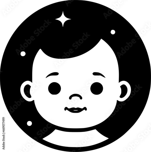 Baby | Black and White Vector illustration