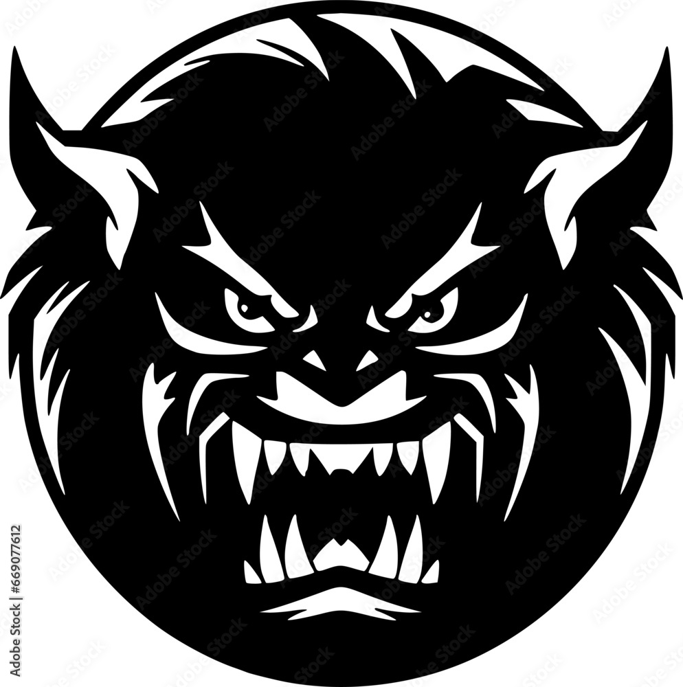 Fototapeta premium Beast - Black and White Isolated Icon - Vector illustration