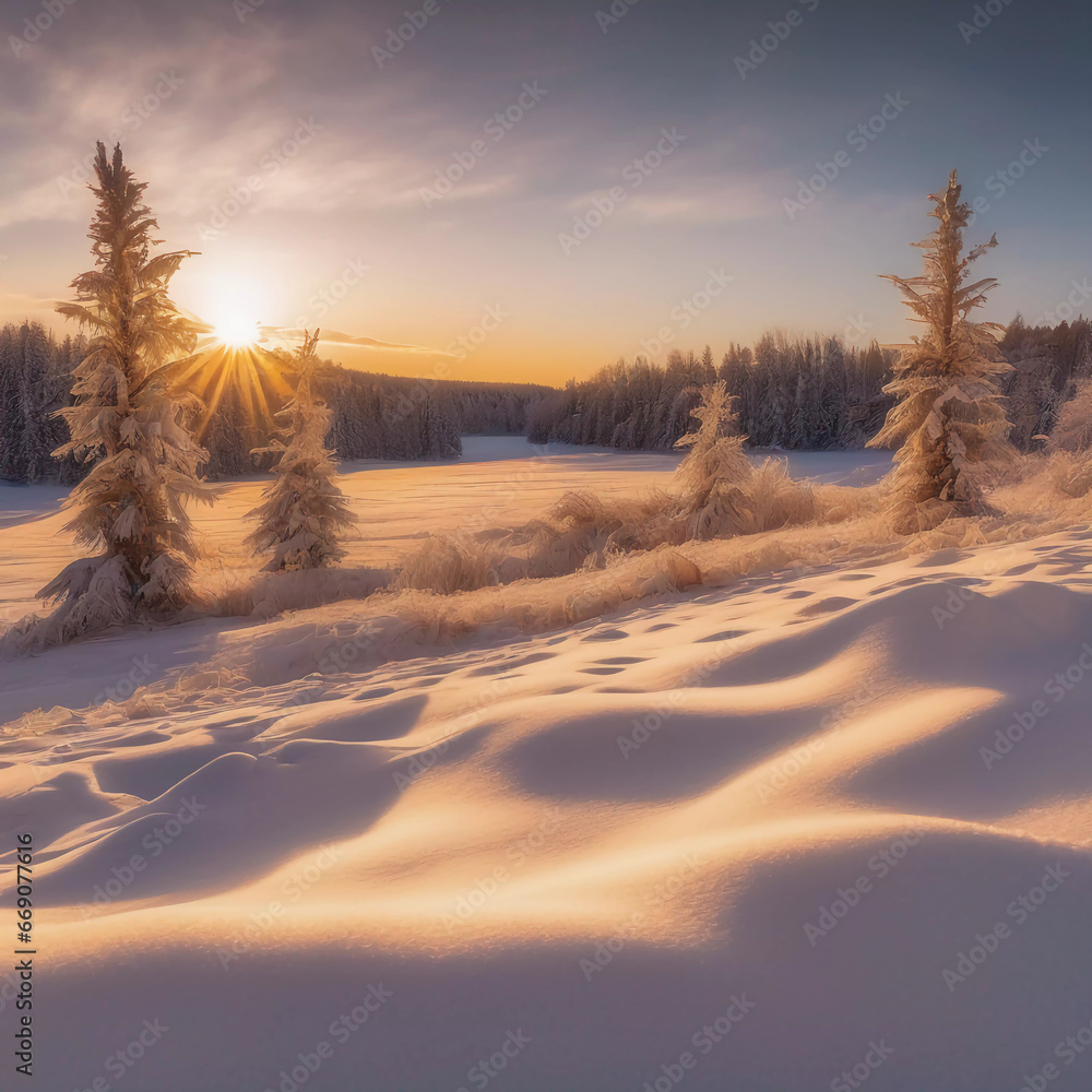 Winter's Magical Embrace: Immerse Yourself in the Dazzling Beauty of a Sun-Kissed Snowy Wonderland! Winter's Magical Embrace: Immerse Yourself in the Dazzling Beauty of a Sun-Kissed Snowy Wonderland!