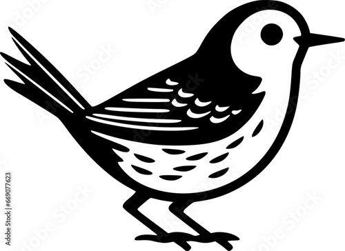 Bird - Black and White Isolated Icon - Vector illustration