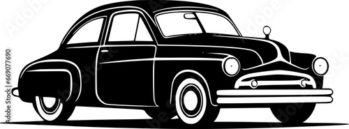 Car | Black and White Vector illustration