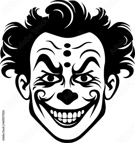 Clown - Black and White Isolated Icon - Vector illustration